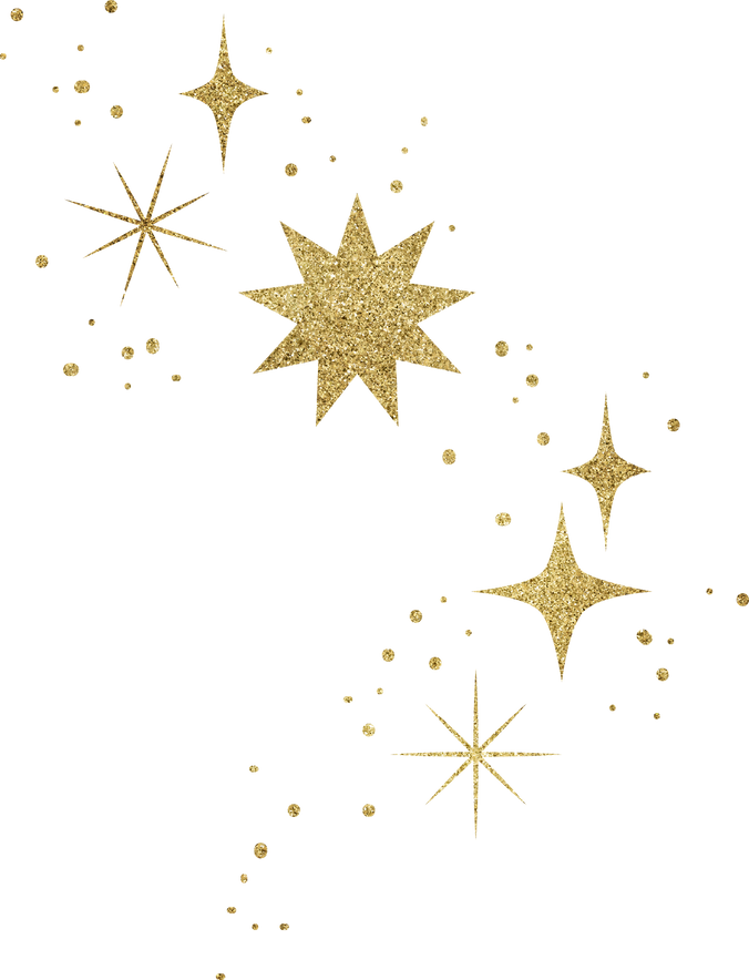 Gold foil modern celestial star elements